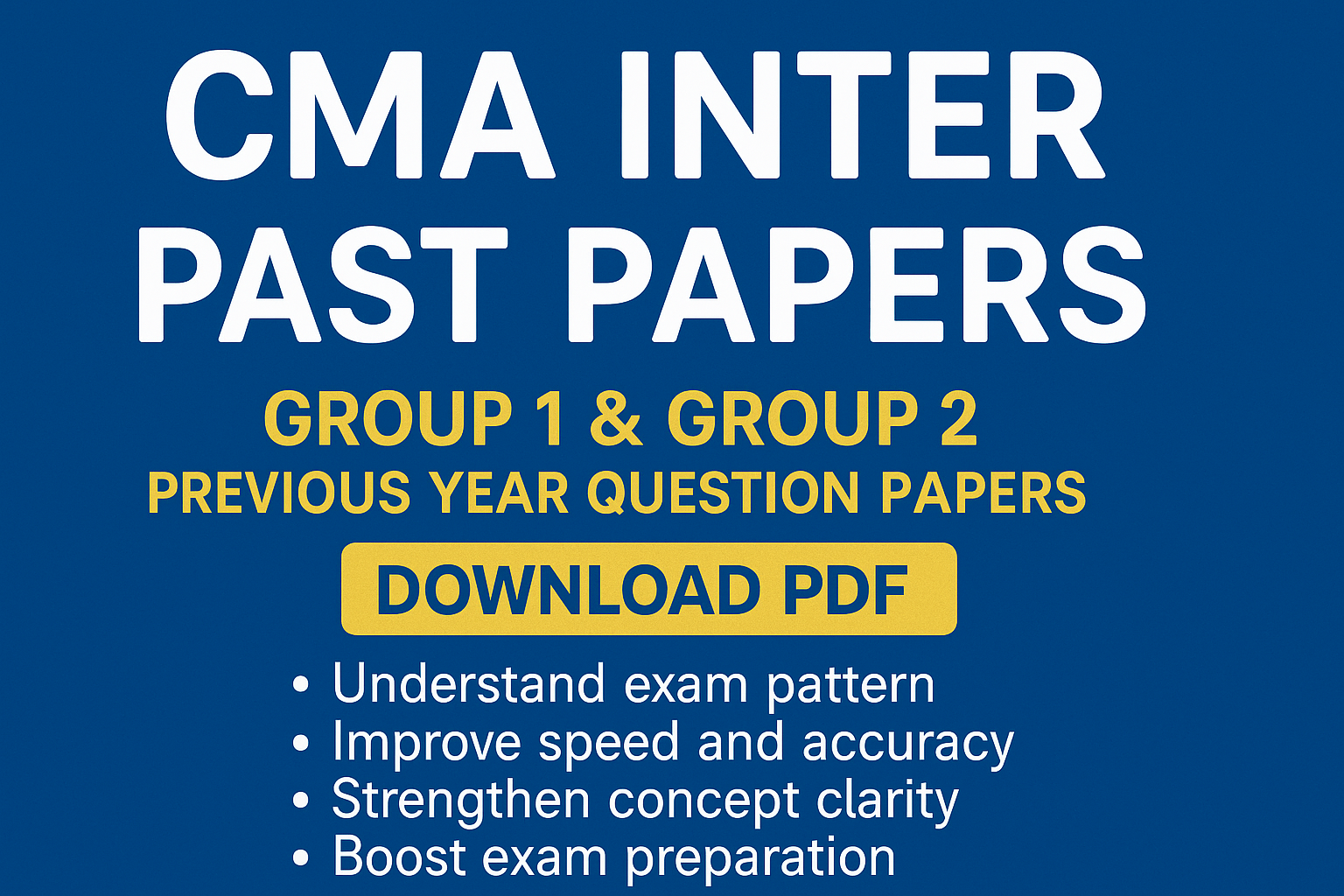 CMA Inter Past Papers PDF Download | Group 1 & Group 2 Previous Year ...