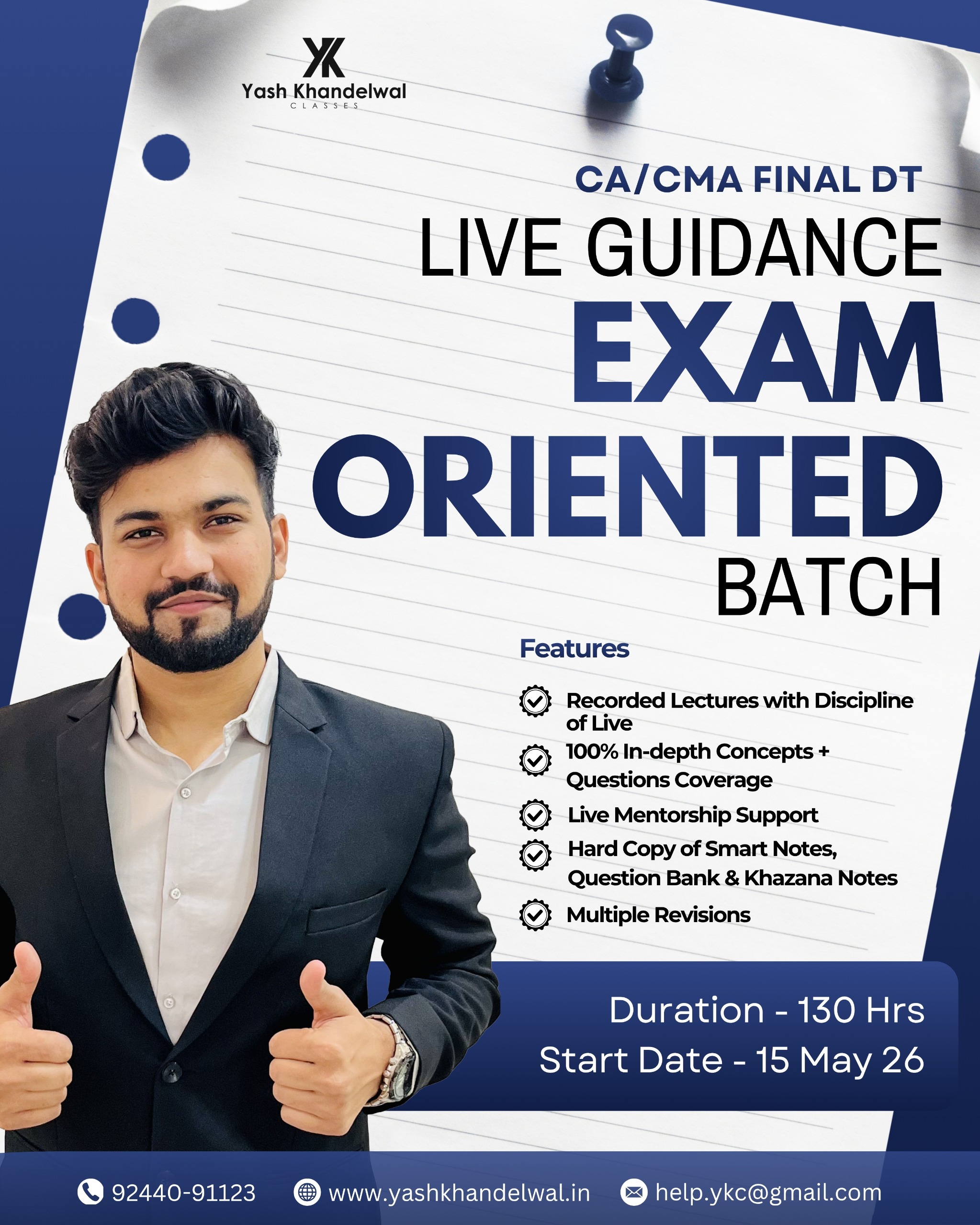 CA Final DT - Exam Oriented Batch for Nov26