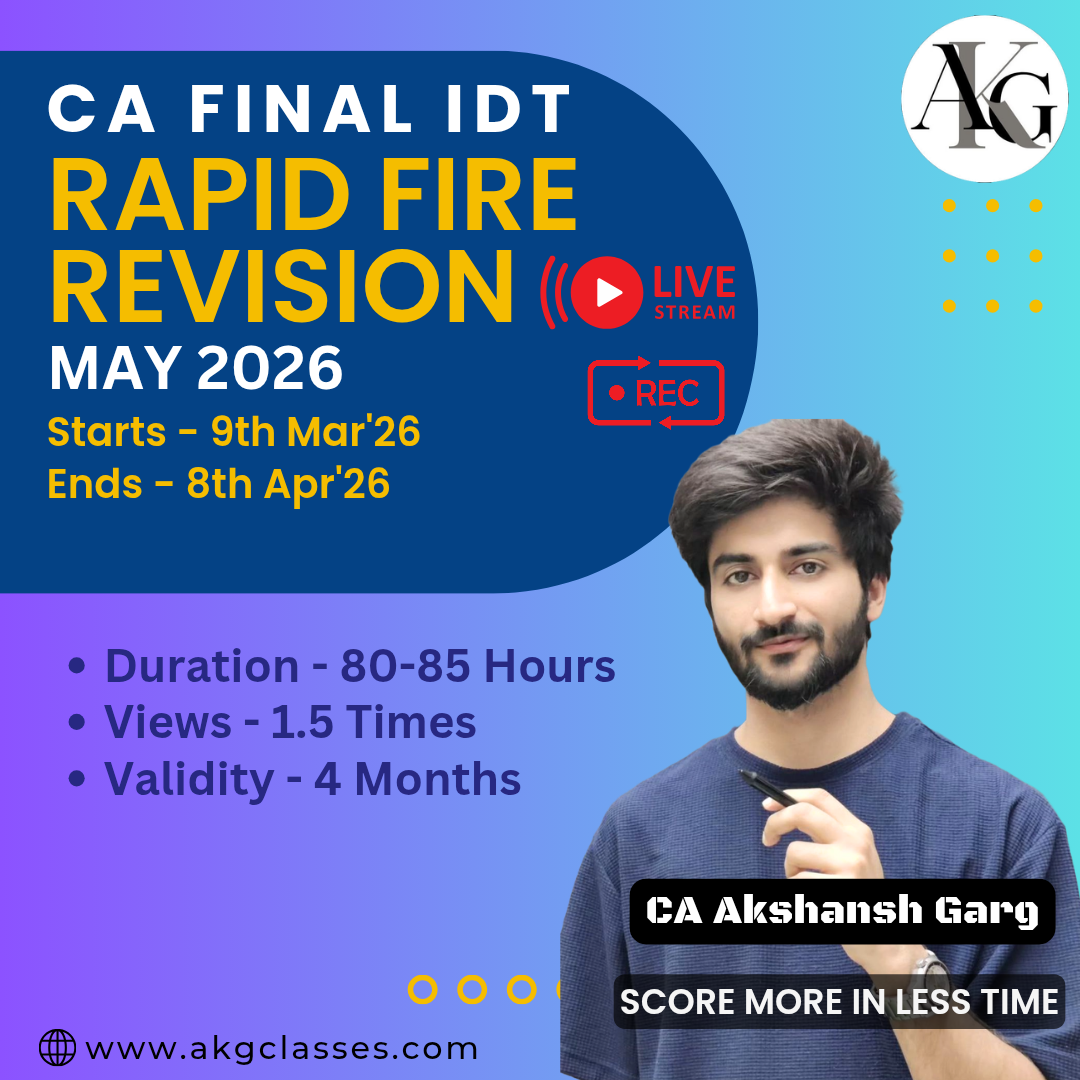 CA Final Indirect Tax Laws by CA Akshansh Garg