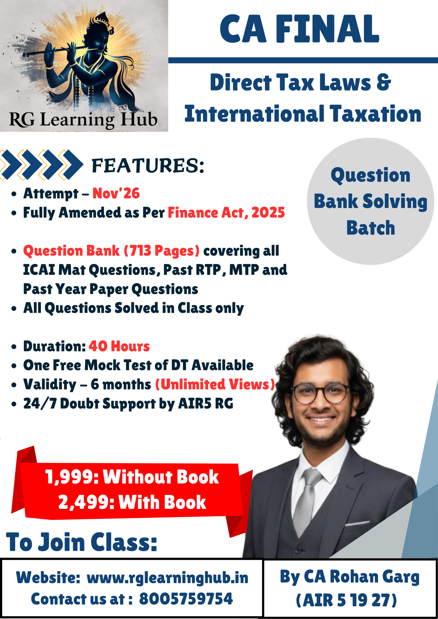CA Final Direct Tax Laws & International Taxation by CA Rohan Garg