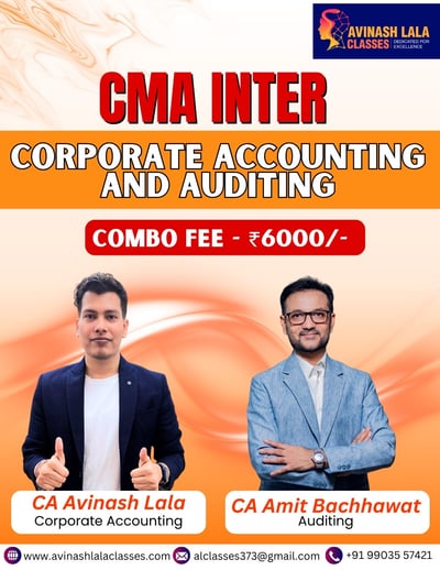 CMA Inter Corporate Accounting and Auditing Regular Batch By CA Avinash ...